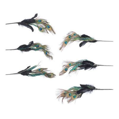 Martha Stewart Set of Six Peacock Feather Picks | Grandin Road