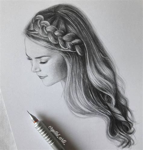 Hair Study Portrait Drawings | Realistic hair drawing, How to draw hair, Portrait drawing