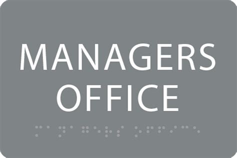 Managers Office ADA Sign with Braille