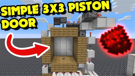 How to Make a Simple 3x3 PISTON DOOR (Minecraft Redstone Tutorial ...