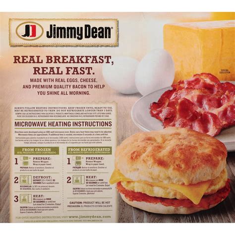 jimmy dean breakfast sandwich microwave instructions