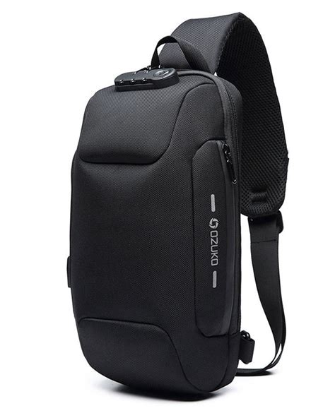 Men's Small Anti-Theft Sling Backpack with TSA Lock and USB Charging ...