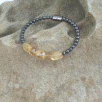 Ladies Magnetite Citrine & Crystal Single Bracelet Magnetite Jewelry ...