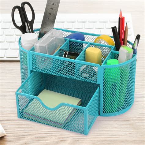 iMountek Multi-Functional Pen Holder Desktop Stationery Organizer Metal ...