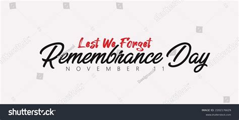 Remembrance Day Lest We Forget Realistic Stock Vector (Royalty Free ...