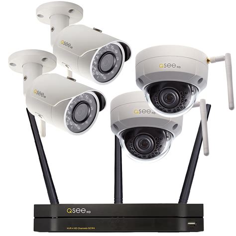 Q-See Wireless Home Security Camera System, 2 Bullet and 2 Dome 3MP Cameras, 4 Channels, 1TB HDD ...