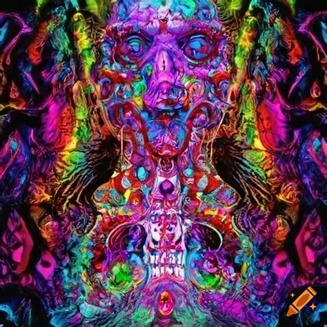 Abstract artwork with psychedelic colors on Craiyon