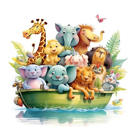 Premium Photo | Illustration of animals childrens art