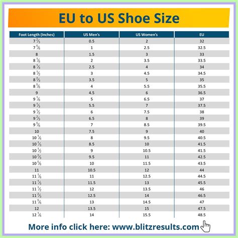 Euro Us Shoe Size - US to Euro Shoe Size Conversion Chart | Shoe size ...