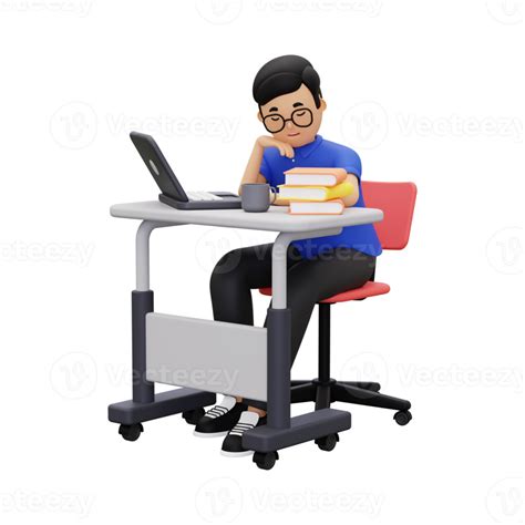 3d man is tired at work 10872501 PNG