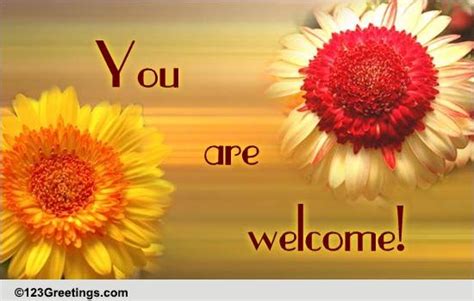 A 'You Are Welcome' Card! Free You are Welcome eCards, Greeting Cards | 123 Greetings