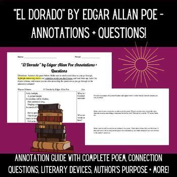 "El Dorado" by Edgar Allan Poe - Complete Poem Annotation Guide ...