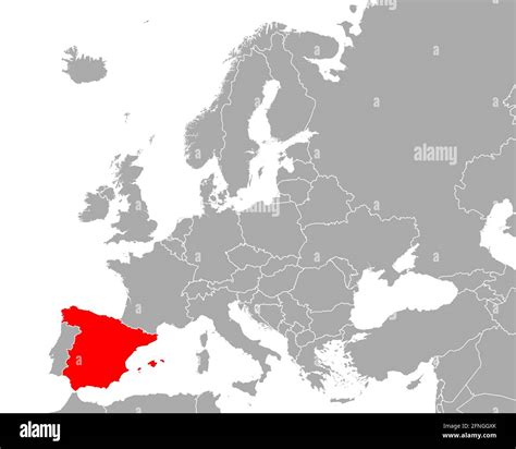 Map of Spain in Europe Stock Photo - Alamy