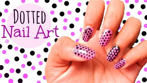 Nail Art Tutorial - Dotted Nail Art - How to do a dotted nail art ...