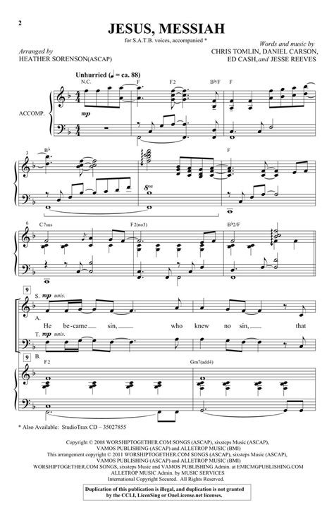 Jesus Messiah Sheet Music by Heather Sorenson (SKU: 35027852) - Stanton ...