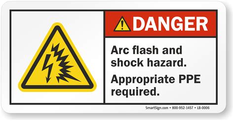 Arc Flash Shock Hazard PPE Required Label, SKU: LB-0006