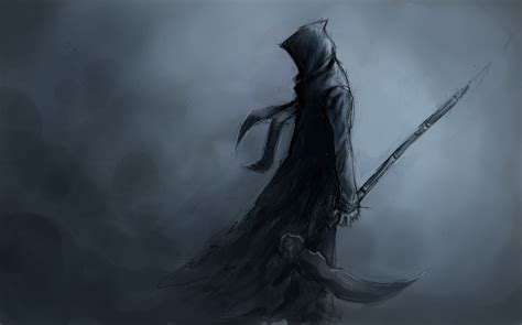 Grim reaper sketch, dark, warrior, hoods, sword HD wallpaper ...