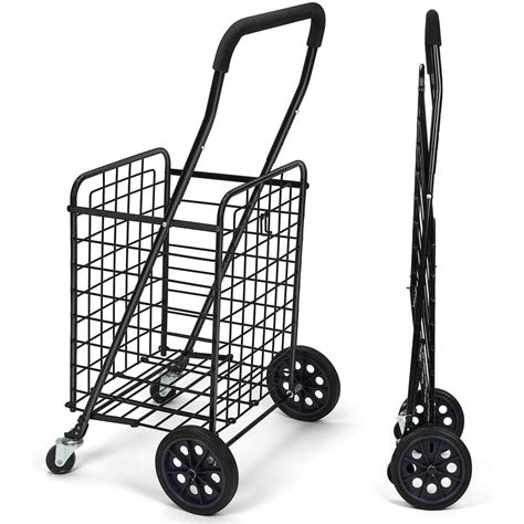 PERLESMITH Utility Carts Shopping Cart with Dual Swivel Wheels - Walmart.com - Walmart.com