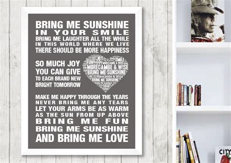 Morecambe and Wise Bring me sunshine Music Love Song Lyrics | Etsy