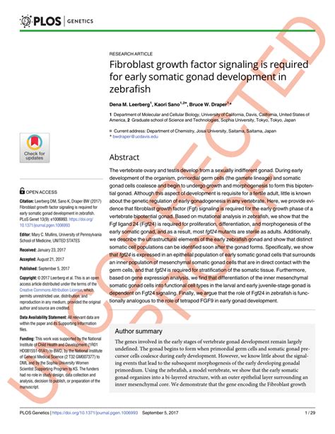 (PDF) Fibroblast growth factor signaling is required for early somatic gonad development in ...