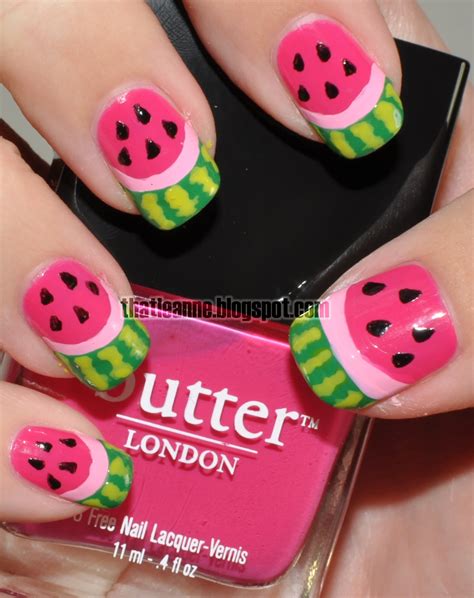 thatleanne: Watermelon Nail Art Take Two!