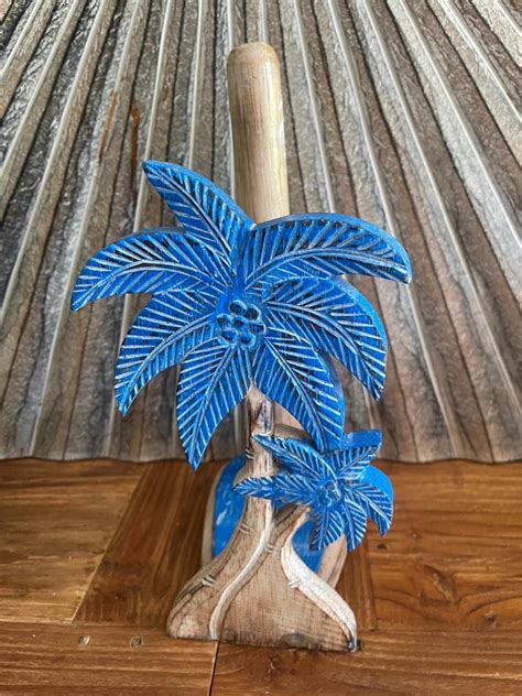 NEW Balinese Hand Crafted & Carved Palm Tree Paper Towel Holder - 3 Co – Tropical Living QLD