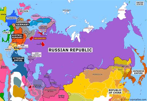 Map Of Russia 1917 - Cultural Map