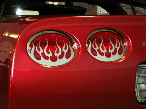 C5 Corvette American Car Craft Tail Light Louvers - Flame