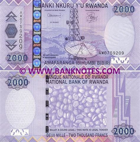 Rwanda 2000 Francs 2007 - Rwandan Currency Bank Notes, Paper Money ...