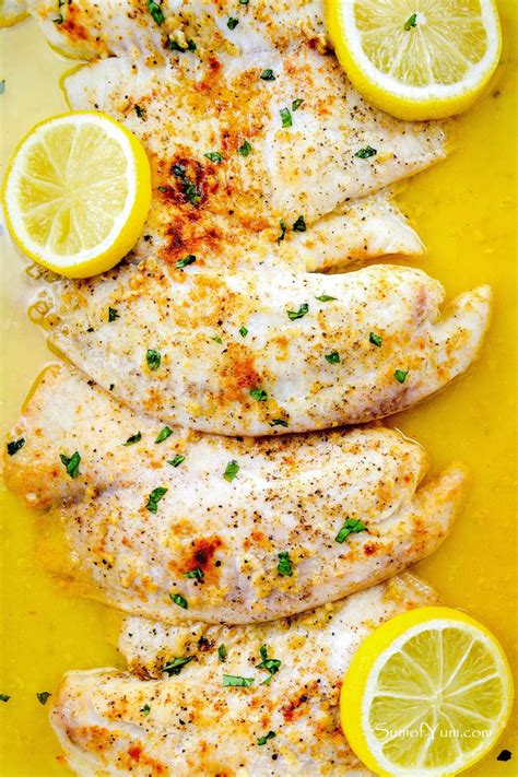 Baked Tilapia with Garlic Lemon Butter - Sum of Yum