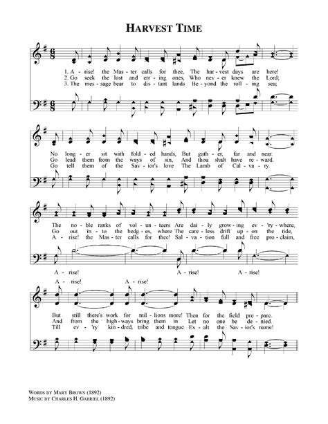 Harvest Time pg. 1 Gospel Song Lyrics, Hymn Music, Hymns Lyrics, Christian Song Lyrics ...