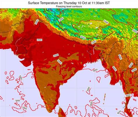 India Surface Temperature on Wednesday 25 Nov at 11:30am IST