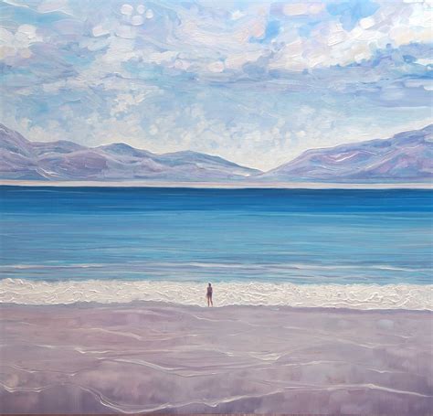 escape to the blue sea, a large seascape oil painting by gill bustamante - artist ...