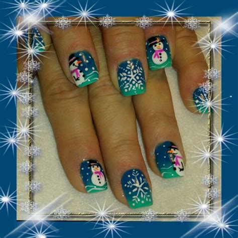 Snowman Nails, Pedi, Blue, Beauty, Art, Art Background, Kunst ...