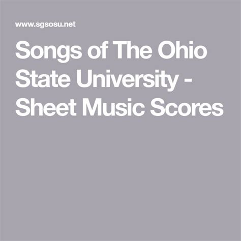 Songs of The Ohio State University - Sheet Music Scores | Ohio state ...