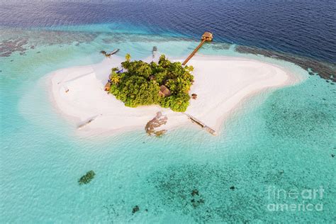 Aerial drone view of a tropical island, Maldives Photograph by Matteo Colombo - Fine Art America