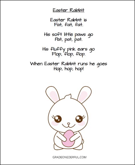 Boo Boo Bunny Poem Printable - Franklin Morrison's Coloring Pages