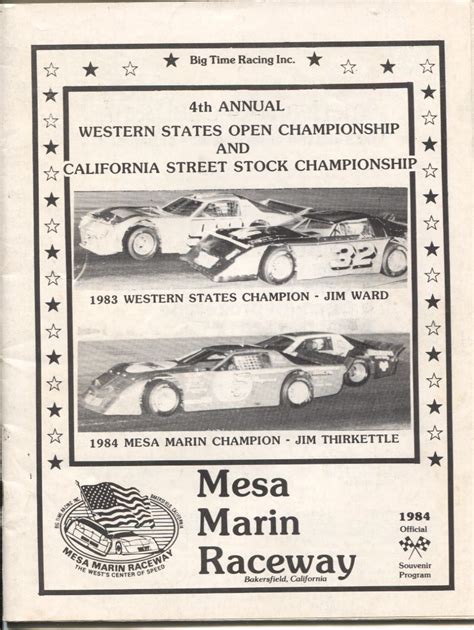 Mesa Marin Raceway Stock Car Auto Race Program 1984-Jim 'Candyman ...