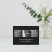 Oversize 3 photos or logo black white modern chic business card | Zazzle