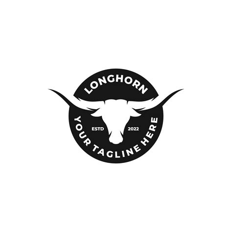 Longhorn simple flat logo design vector 11955106 Vector Art at Vecteezy