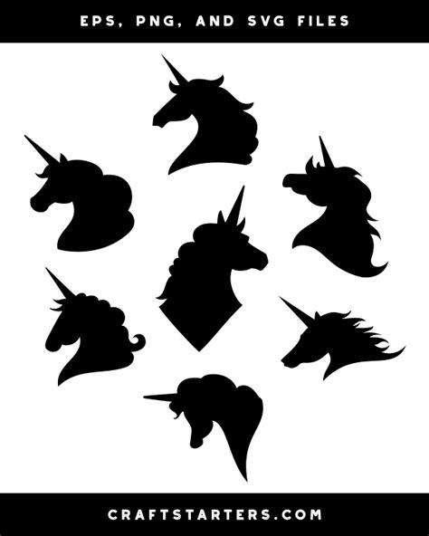 Unicorn Head Silhouette Clip Art