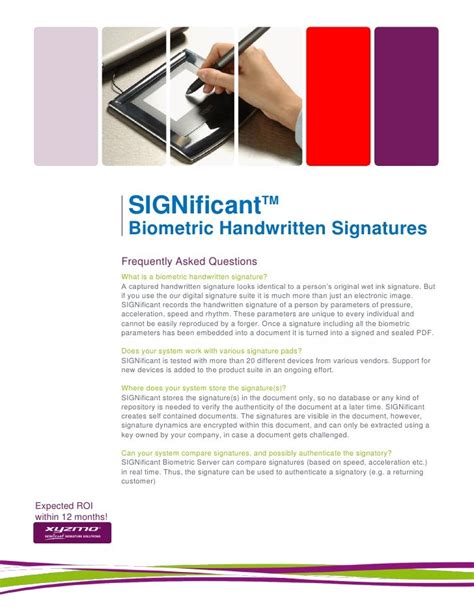 Biometric Signature FAQ