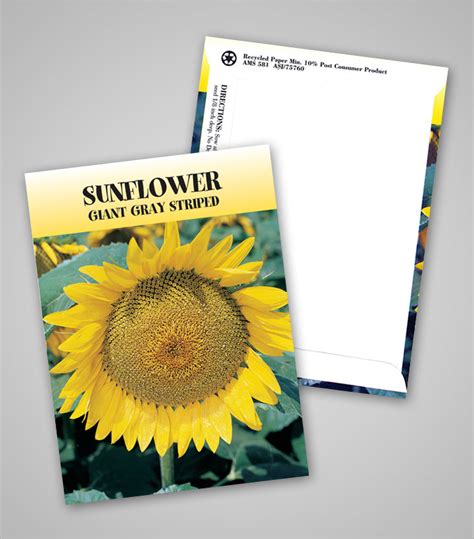 Sunflower Personalized Seed Packets