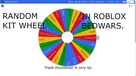 The RANDOM KIT Wheel in ROBLOX Bedwars... - YouTube