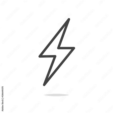 Thunder icon outline vector isolated Stock Vector | Adobe Stock