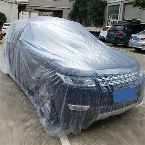 Car Disposable Plastic Cover Waterproof Transparent Dustproof Rian Cover Clear | Alexnld.com