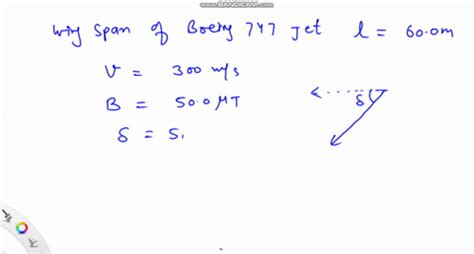 SOLVED:A Boeing- 747 jet with a wing span of 60.0 m is flying ...