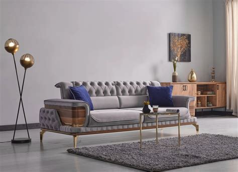 Luxury Turkish Signature Fabric Sofa Set