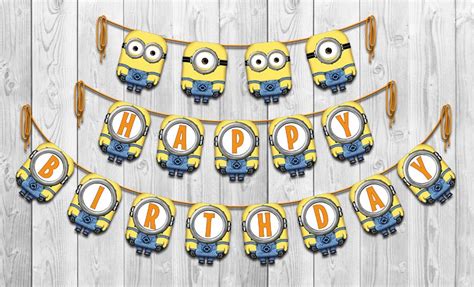 Minion Birthday Banner | Minion birthday, Happy birthday minions