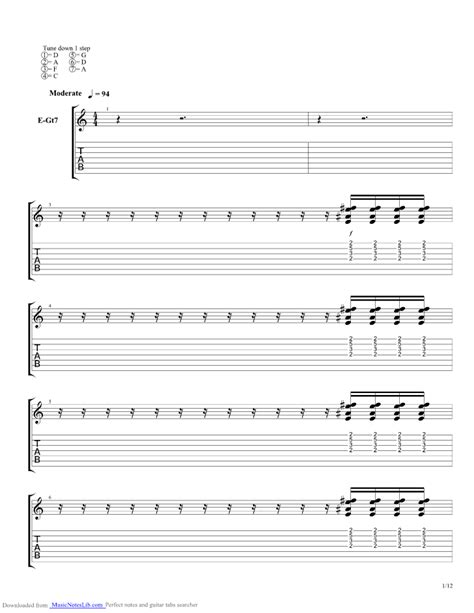 Blind guitar pro tab by Korn @ musicnoteslib.com